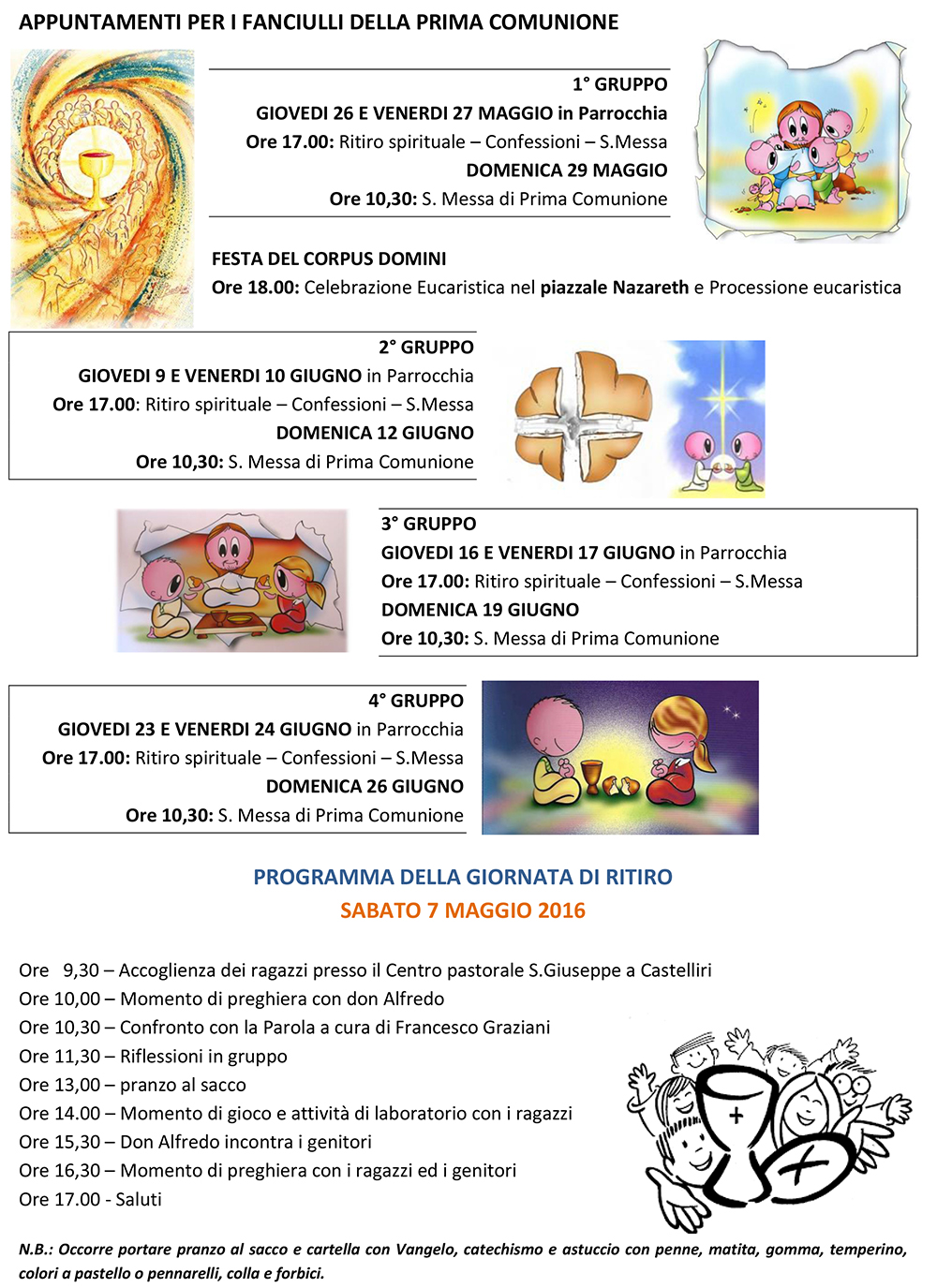 San Lorenzo Martire ® - 2016 04 24 - APPUNTAMENTI fine catechismo 2016 - 2